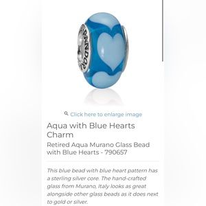 Glass Beas with Blue Hearts